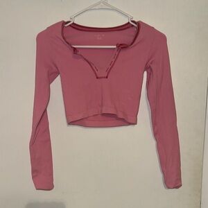 Urban Outfitters Pink Ribbed Crop Top